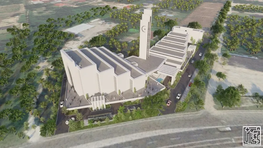 Rekaan pandangan udara Masjid Kampung Semarang